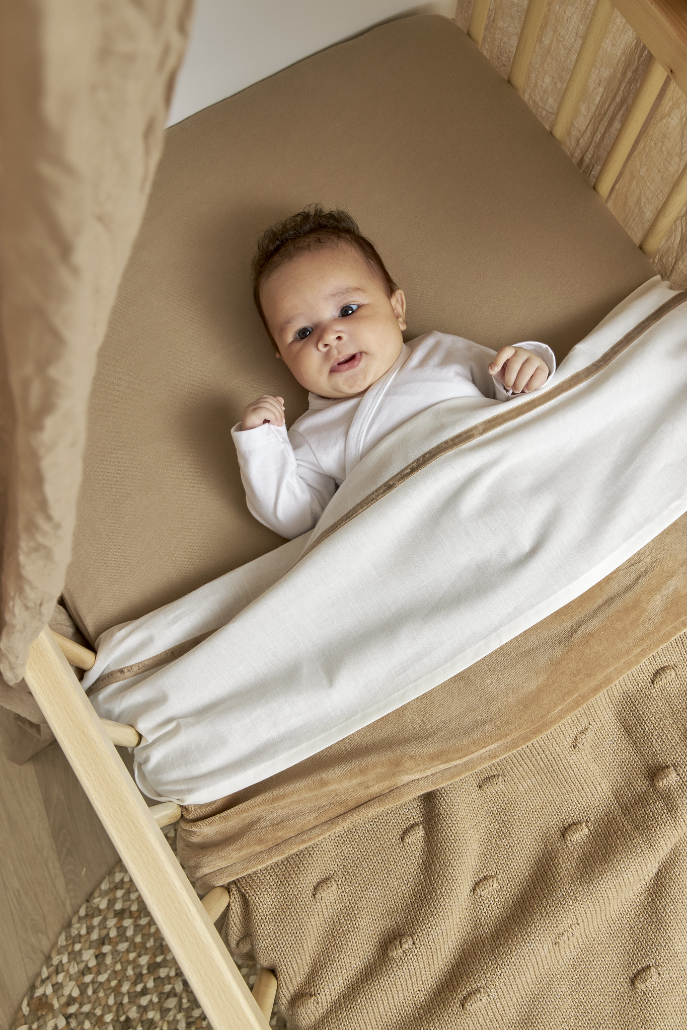 Fitted sheet crib jersey Uni - taupe - 40x80/90cm