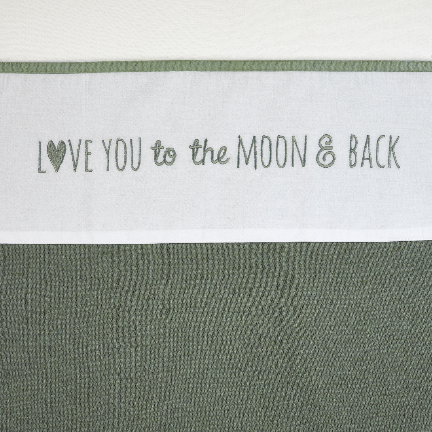 Bettlaken Wiege Love you to the moon & back - forest green - 75x100cm