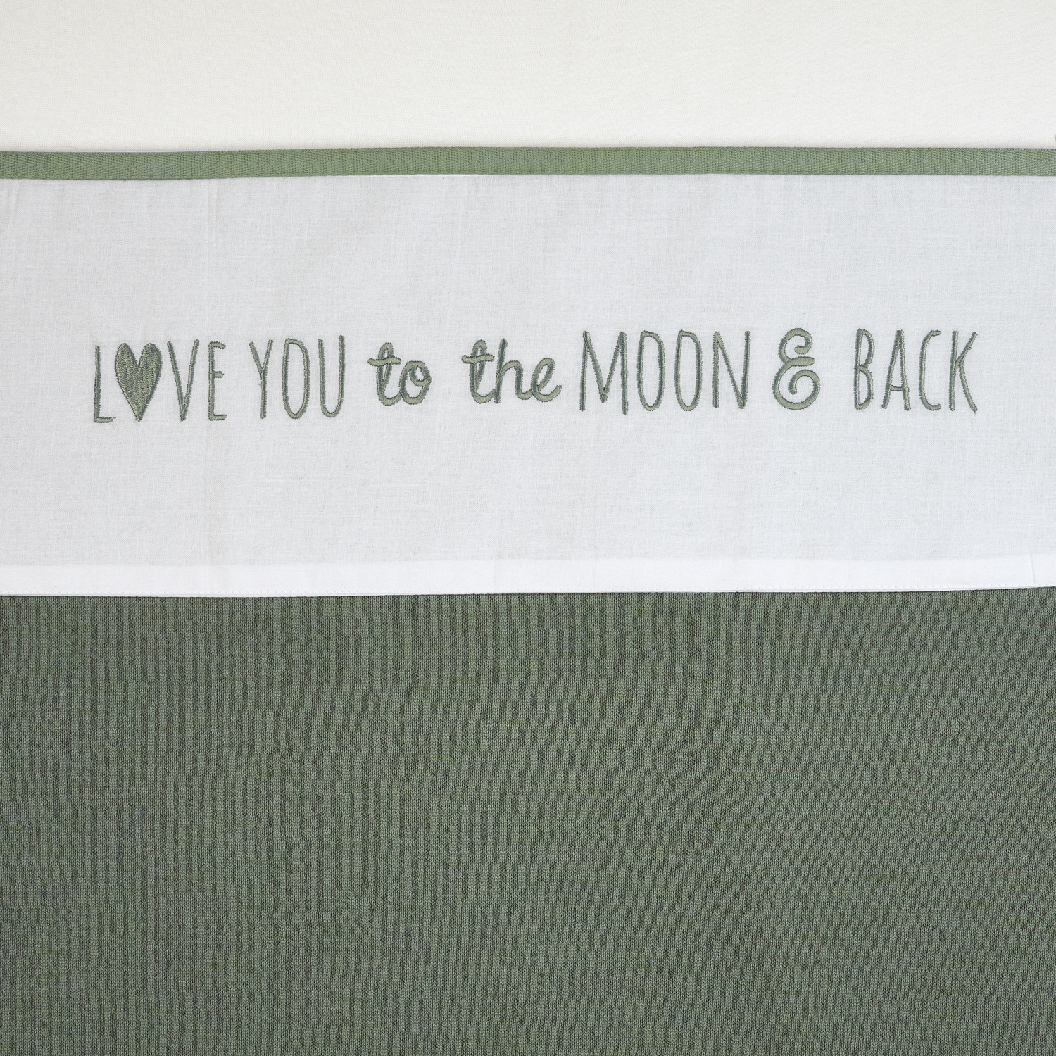 Crib sheet Love you to the moon & back - forest green - 75X100cm - 0.3 TOG