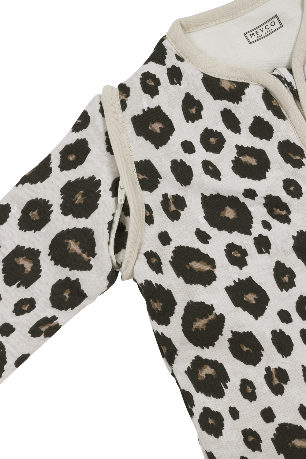 Babyslaapzak Afritsbare Mouw Gevoerd Leopard - Sand Melange - 90cm