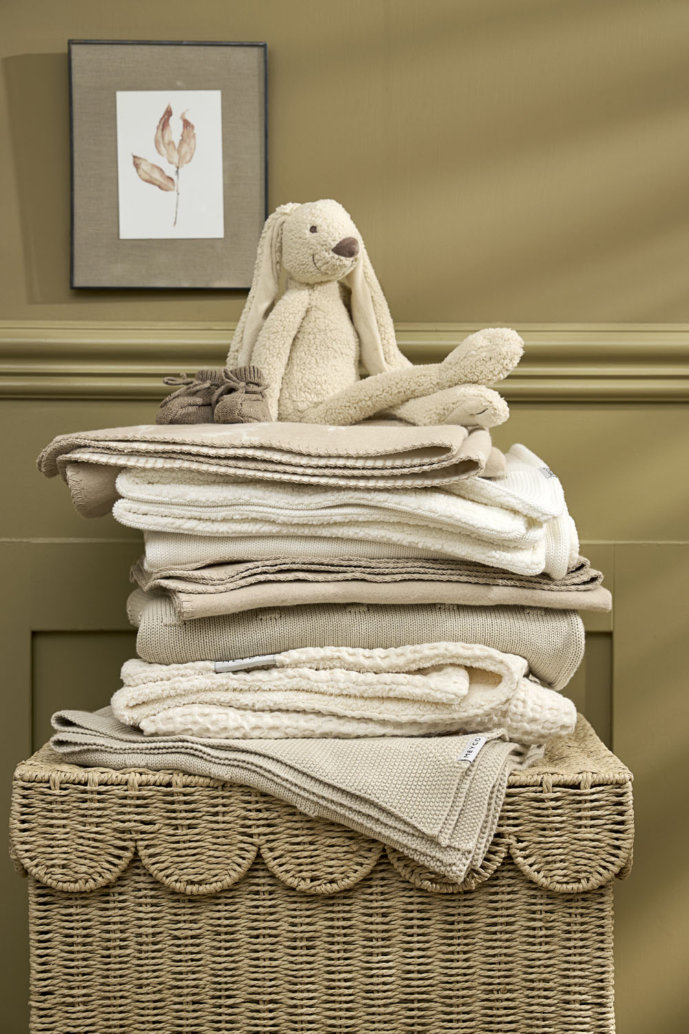 Cot bed blanket Knots - soft sand - 100x150cm - 1.0 TOG