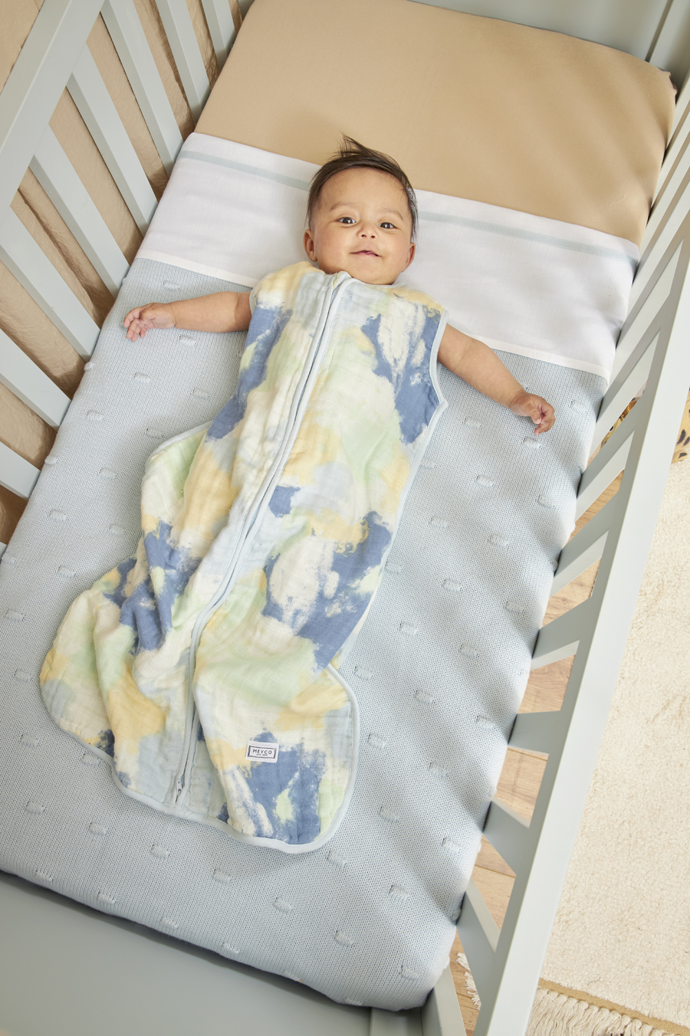Hydrofiele Babyslaapzak Tie-dye - Light Blue - 70cm