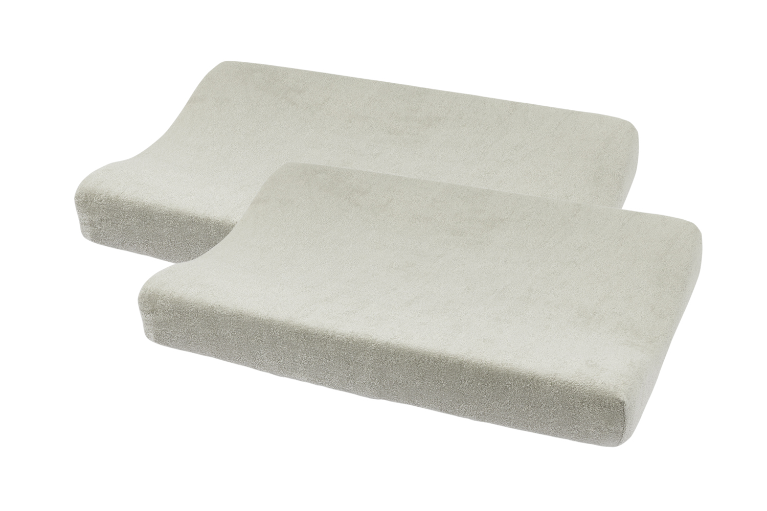 Aankleedkussenhoes 2-pack badstof Uni - light grey - 50x70cm