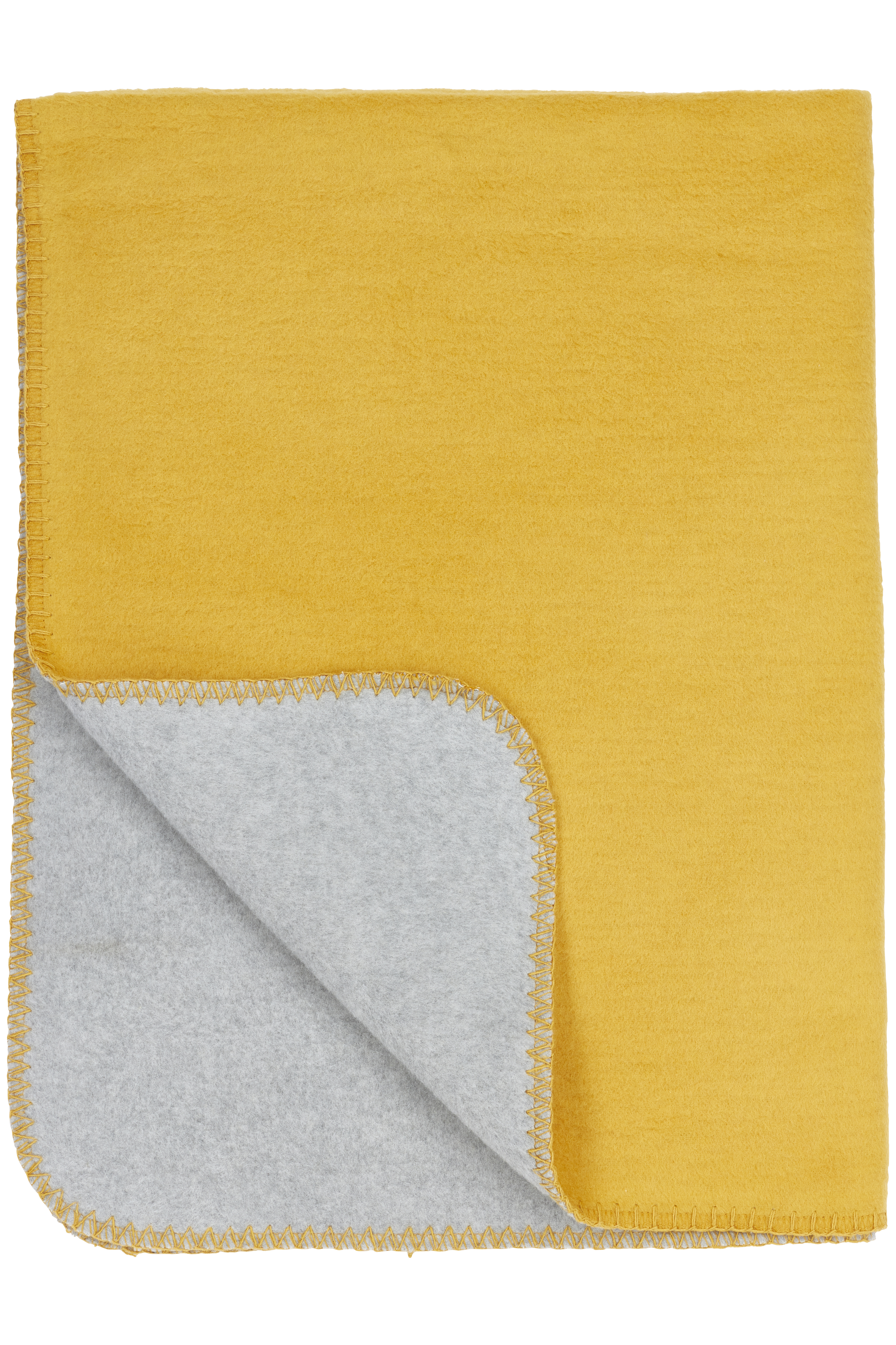 Babydecke groß Double Face - honey gold/grey melange - 100x150cm