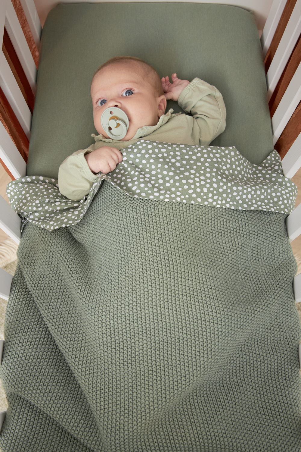 Ledikant deken biologisch Mini Relief - forest green - 100x150cm