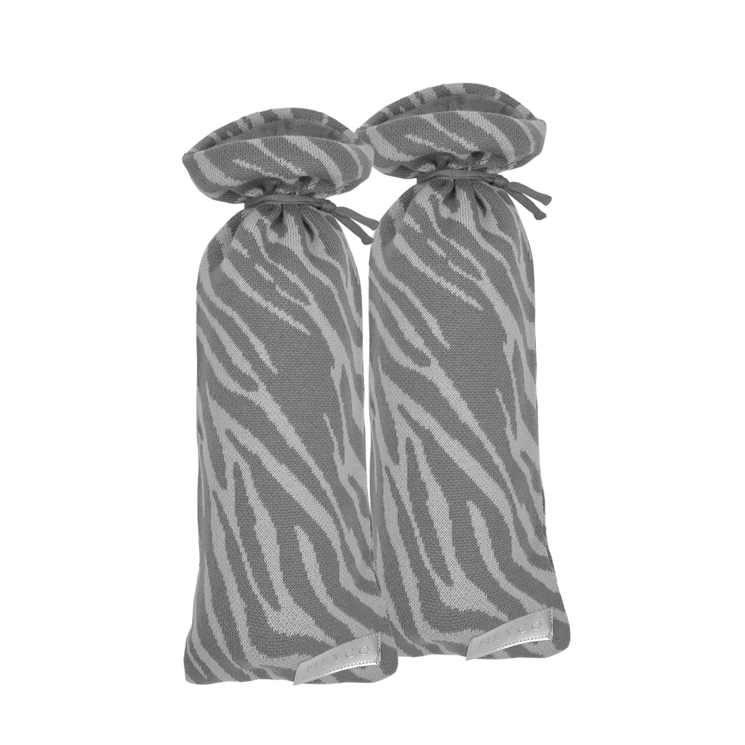 Hot water bottle cover 2-pack Zebra - grey