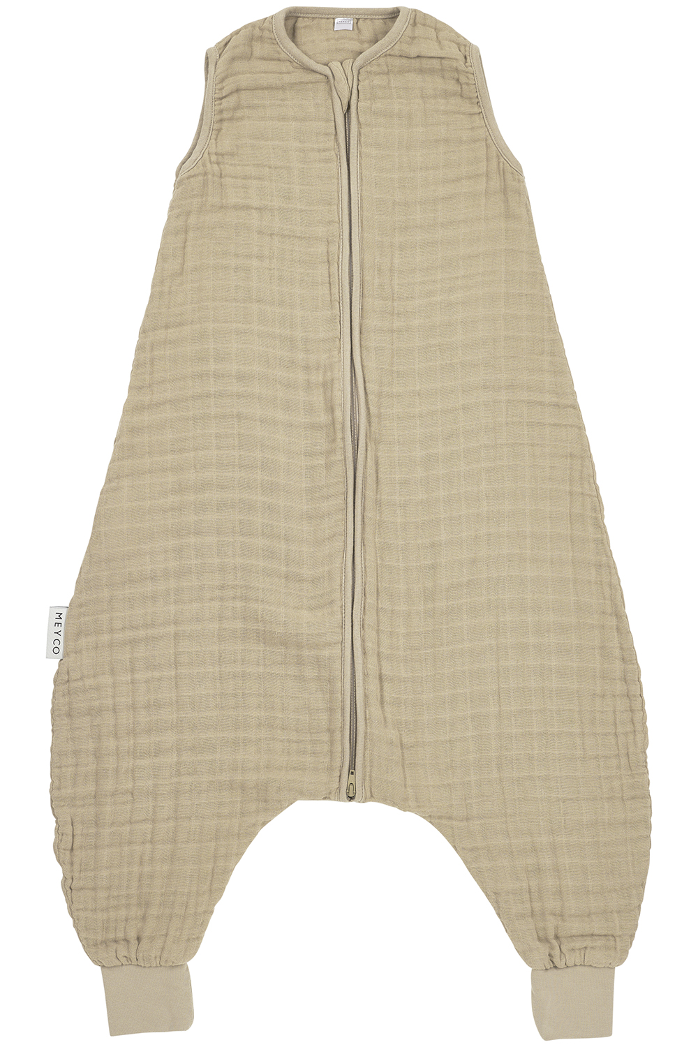 Baby sommer Schlafoverall Jumper pre-washed musselin Uni - sand - 80cm