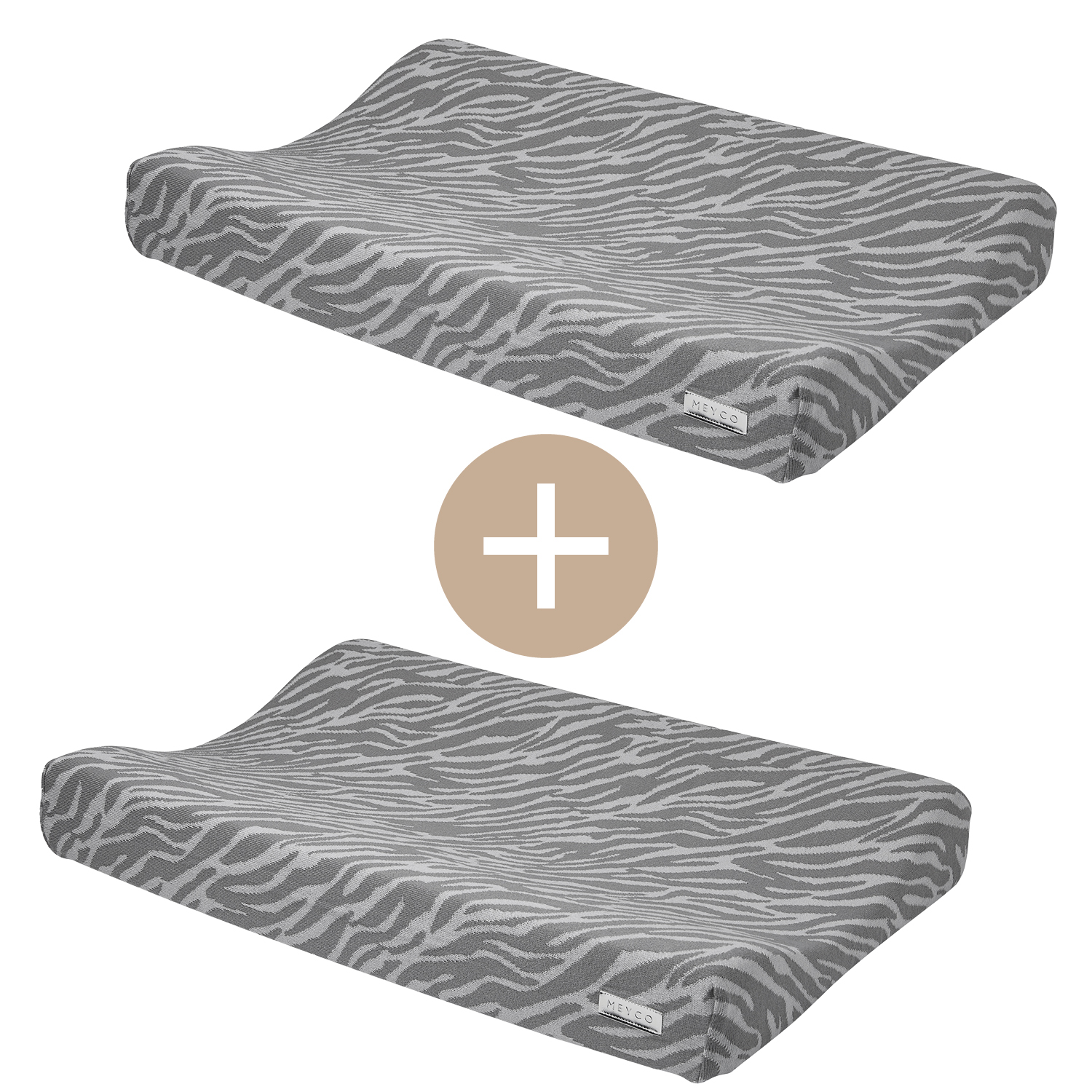 Changing mat cover 2-pack Zebra - grey - 50x70cm