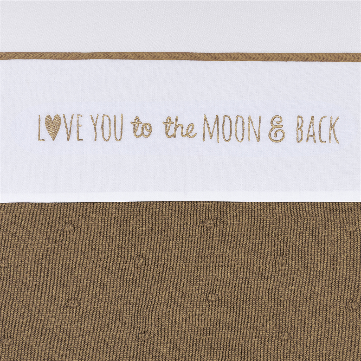 Cot bed sheet Love you to the moon & back - toffee - 100x150cm