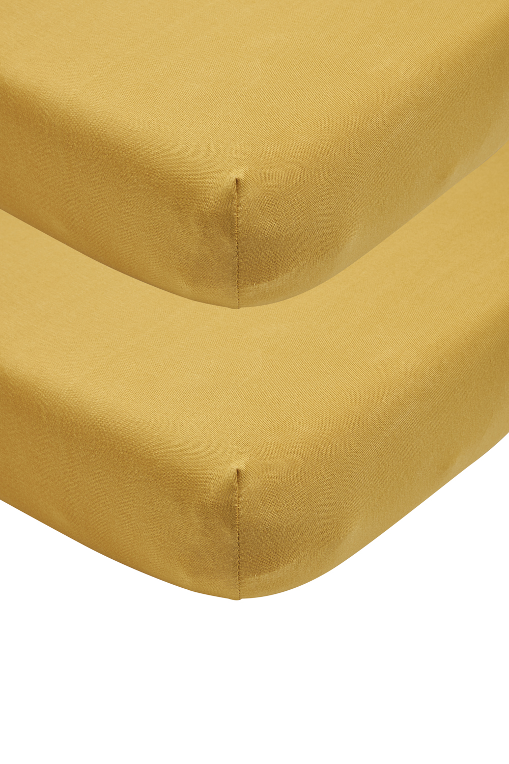 Fitted sheet crib 2-pack jersey Uni - honey gold - 40x80/90cm