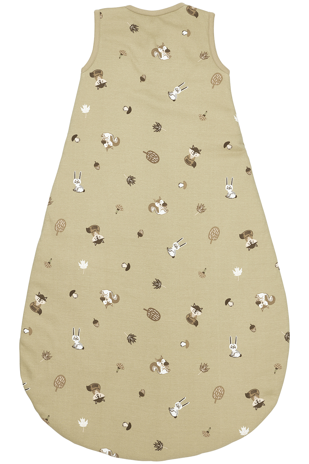 Sleepingbag round lined Forest Animals - sand - 110cm