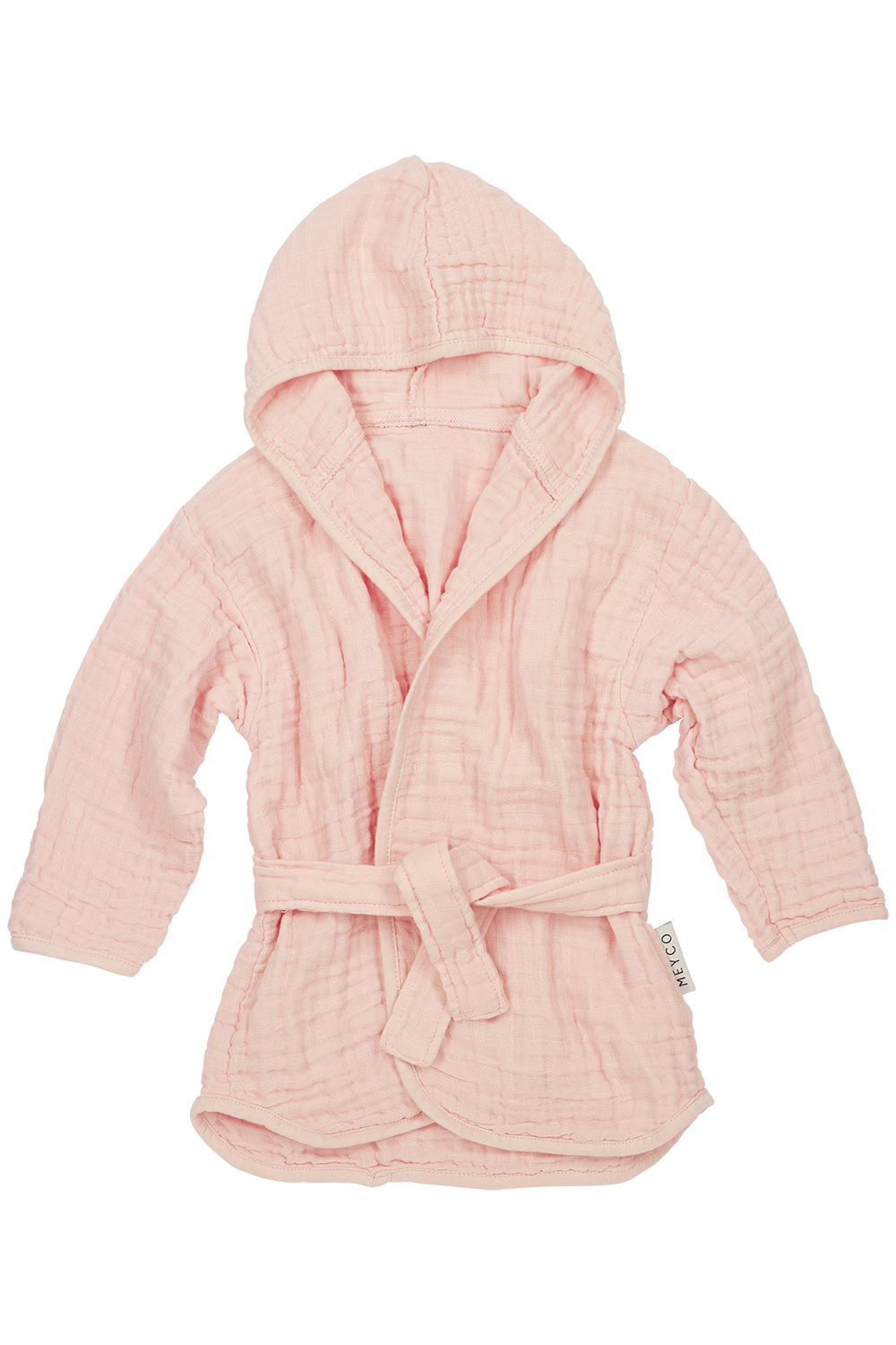 Bademantel pre-washed musselin Uni - soft pink - 86/92