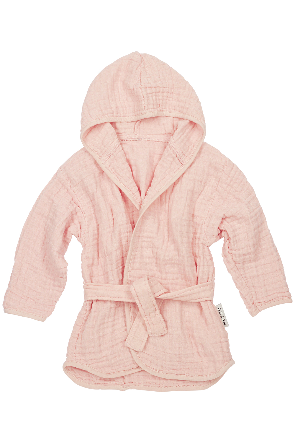 Bathrobe pre-washed muslin Uni - soft pink - 86/92