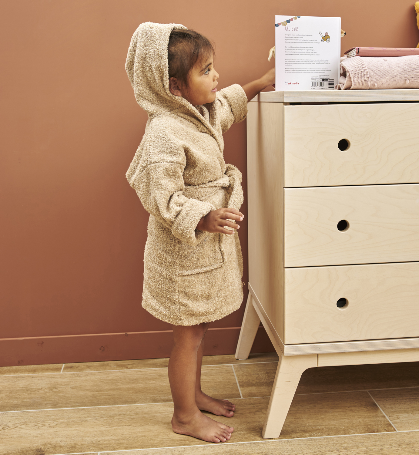 Bathrobe terry Uni - sand - 98/104