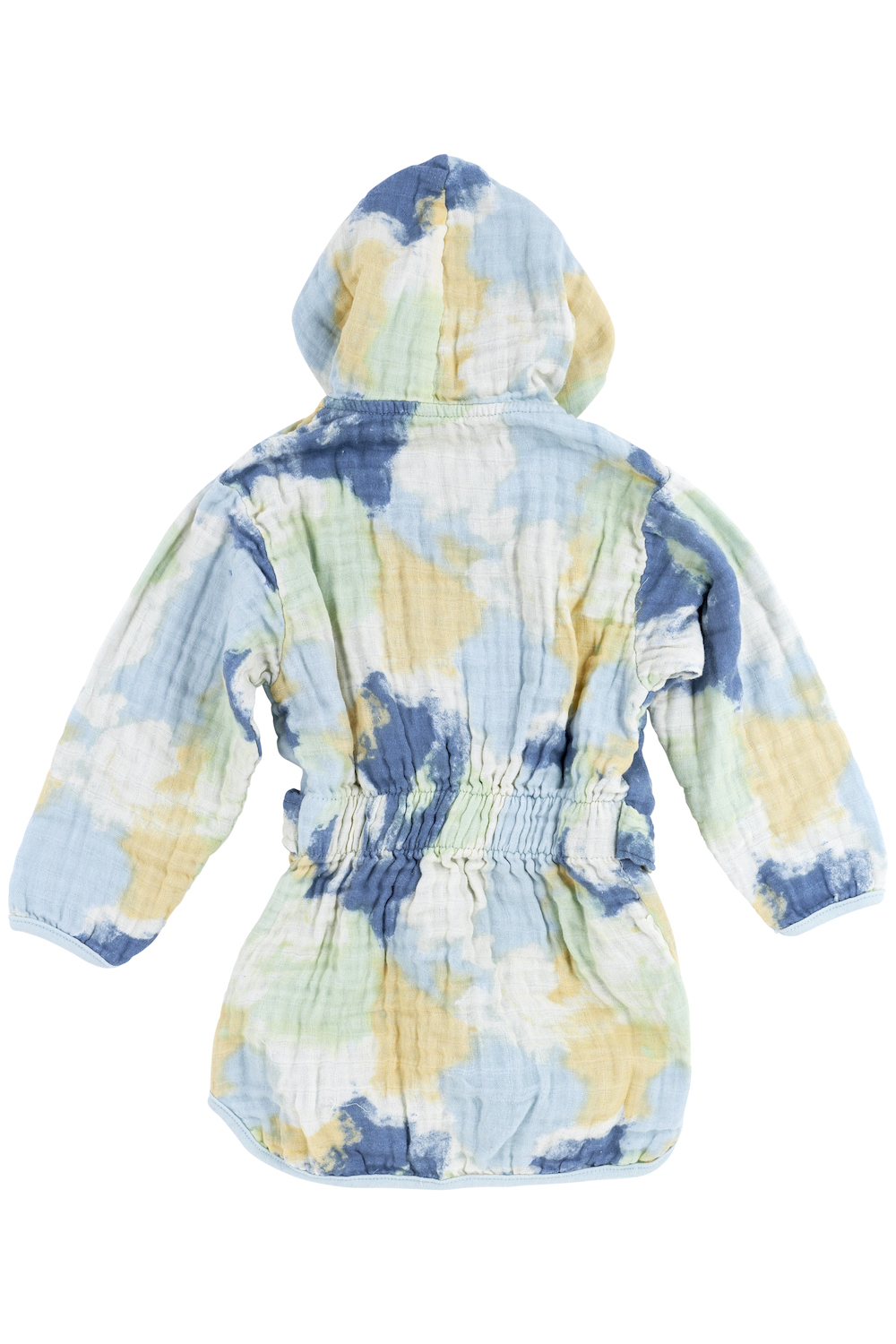 Bathrobe pre-washed muslin Tie-Dye - light blue - 86/92