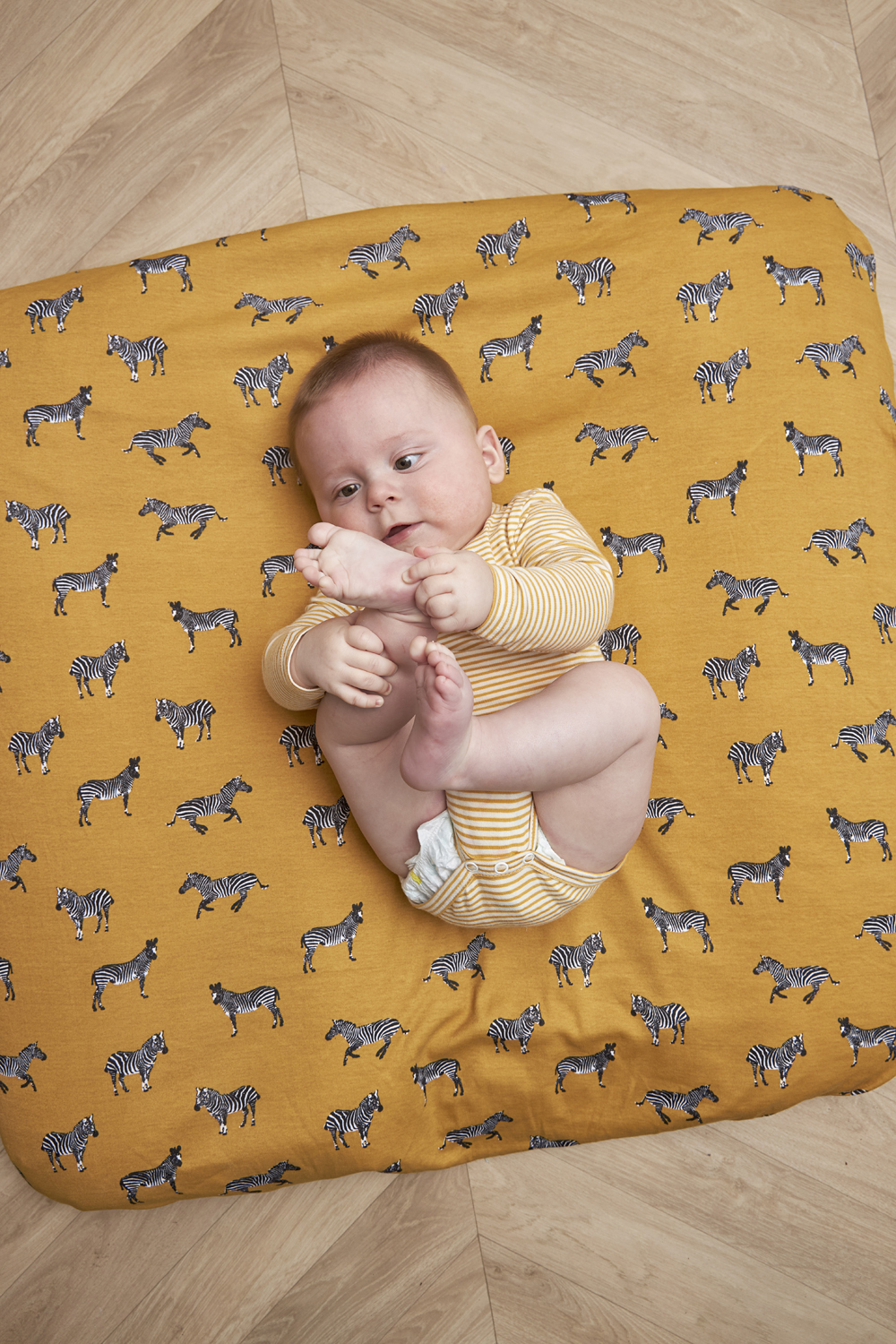 Changing mat cover Zebra Animal - honey gold - 85x75cm