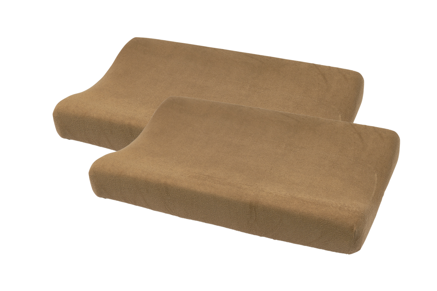 Aankleedkussenhoes 2-pack badstof Uni - toffee - 50x70cm