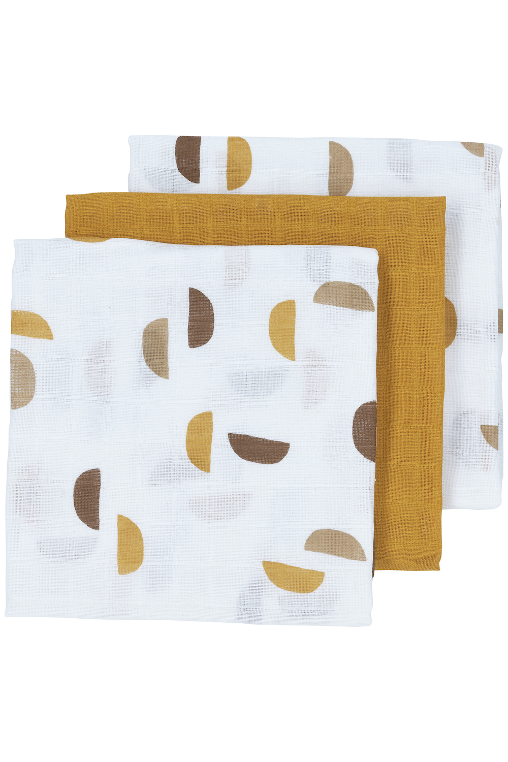 Musselin Mullwindeln 3er pack Shapes - honey gold - 70x70cm