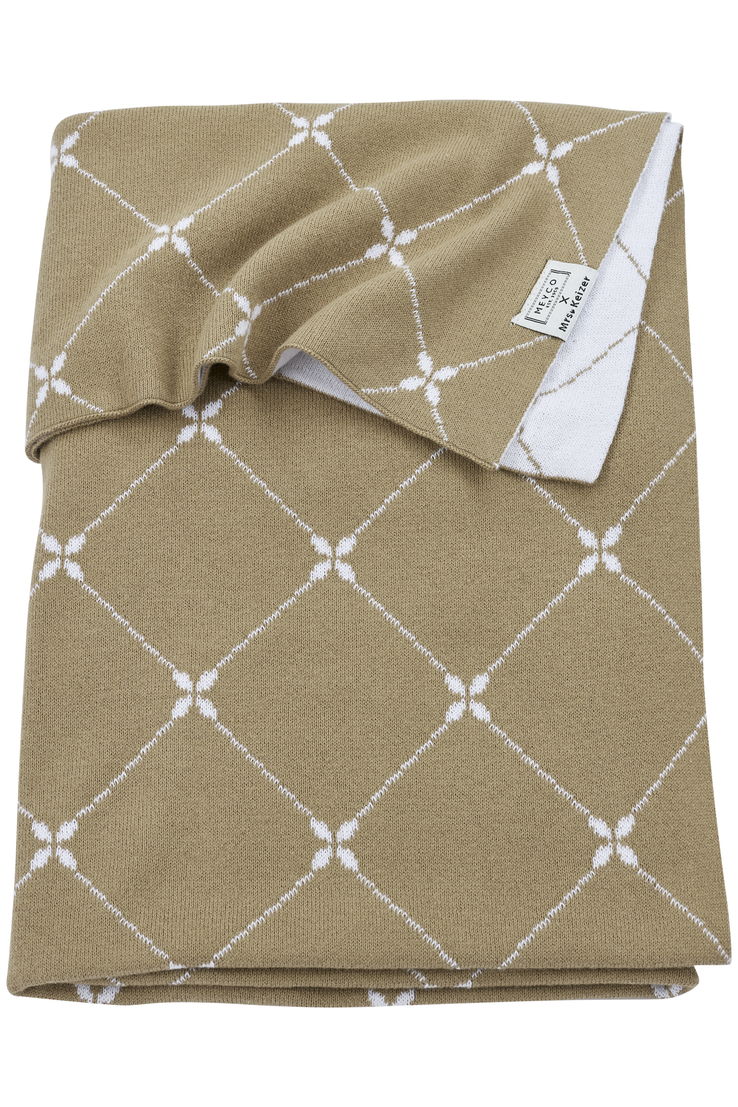 Crib bed blanket Louis - taupe - 75x100cm