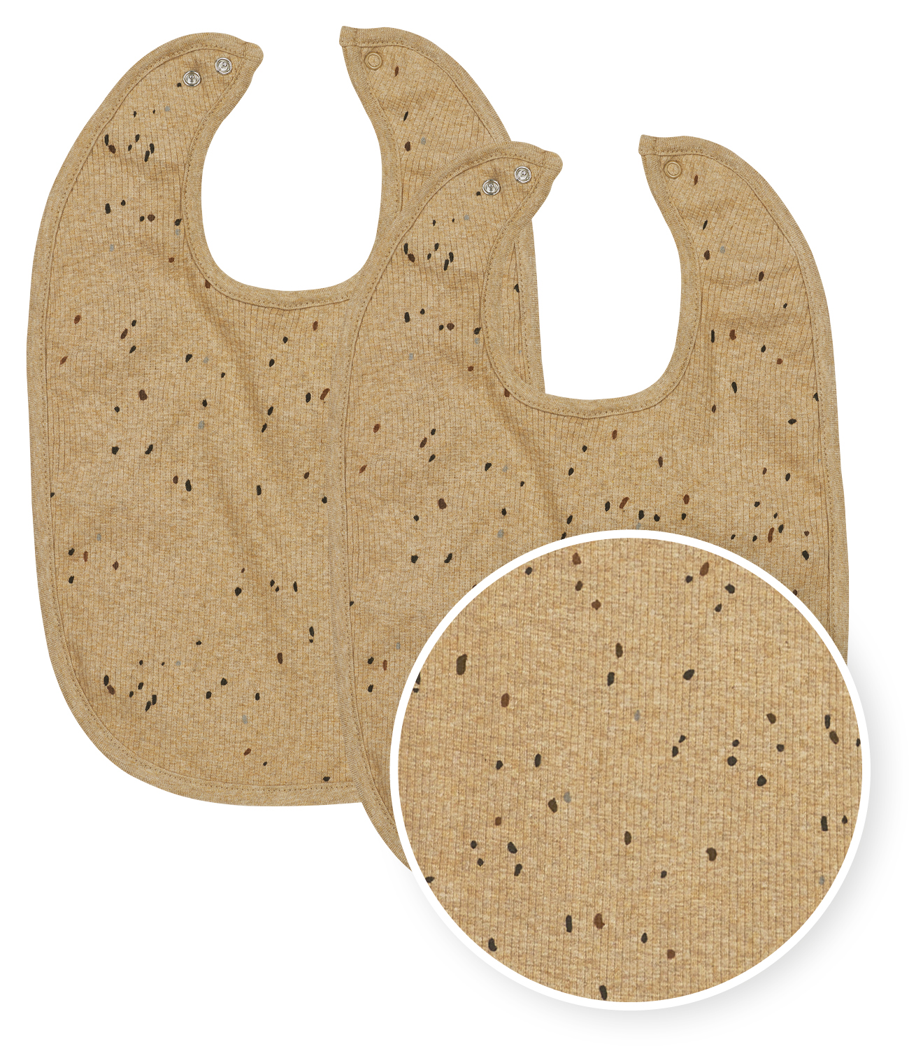 Slab met drukknoop 2-pack Rib Mini Spot - toffee melange