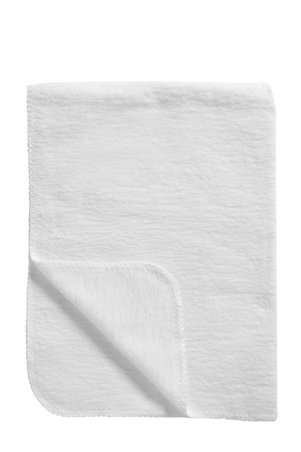 Cot bed blanket woven Uni - white - 100x150cm - 1.0 TOG