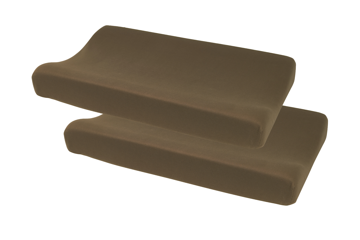 Aankleedkussenhoes Basic Jersey 2-pack - Chocolate - 50x70cm