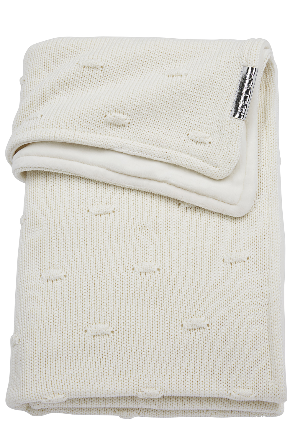 Wiegdeken Knots velvet - offwhite - 75x100cm