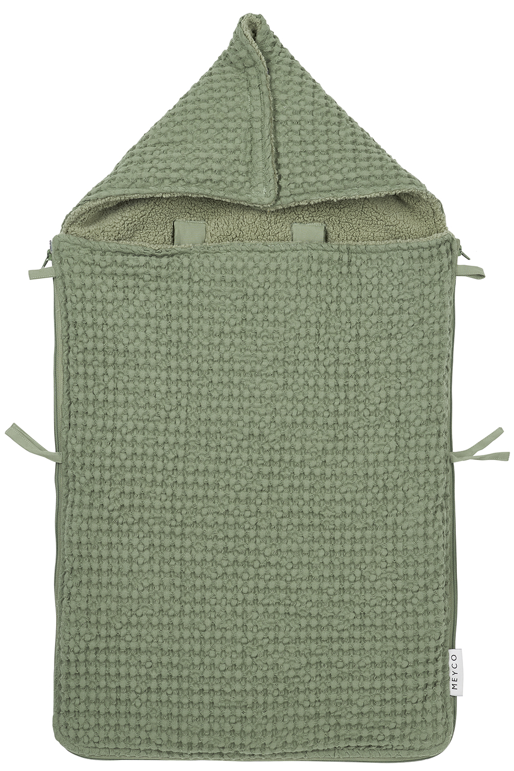 Fußsack Waffel Teddy - olive green - 40x82cm