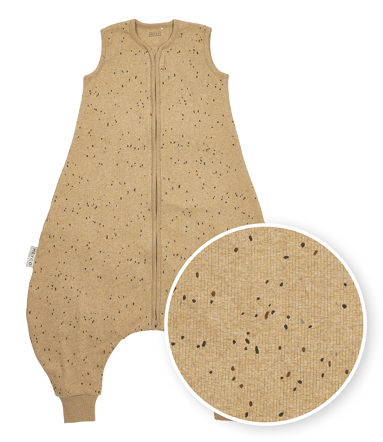 Baby summer sleep overall jumper Rib Mini Spot - toffee melange - 80cm - 0.5 TOG