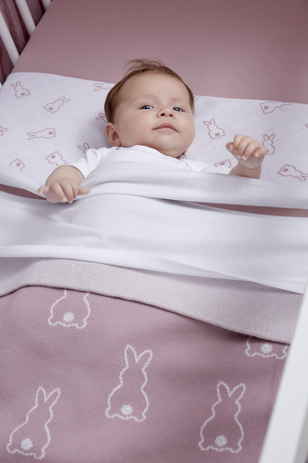 Ledikant deken + ledikant laken + hoeslaken ledikant Rabbit - lilac - 100x150cm