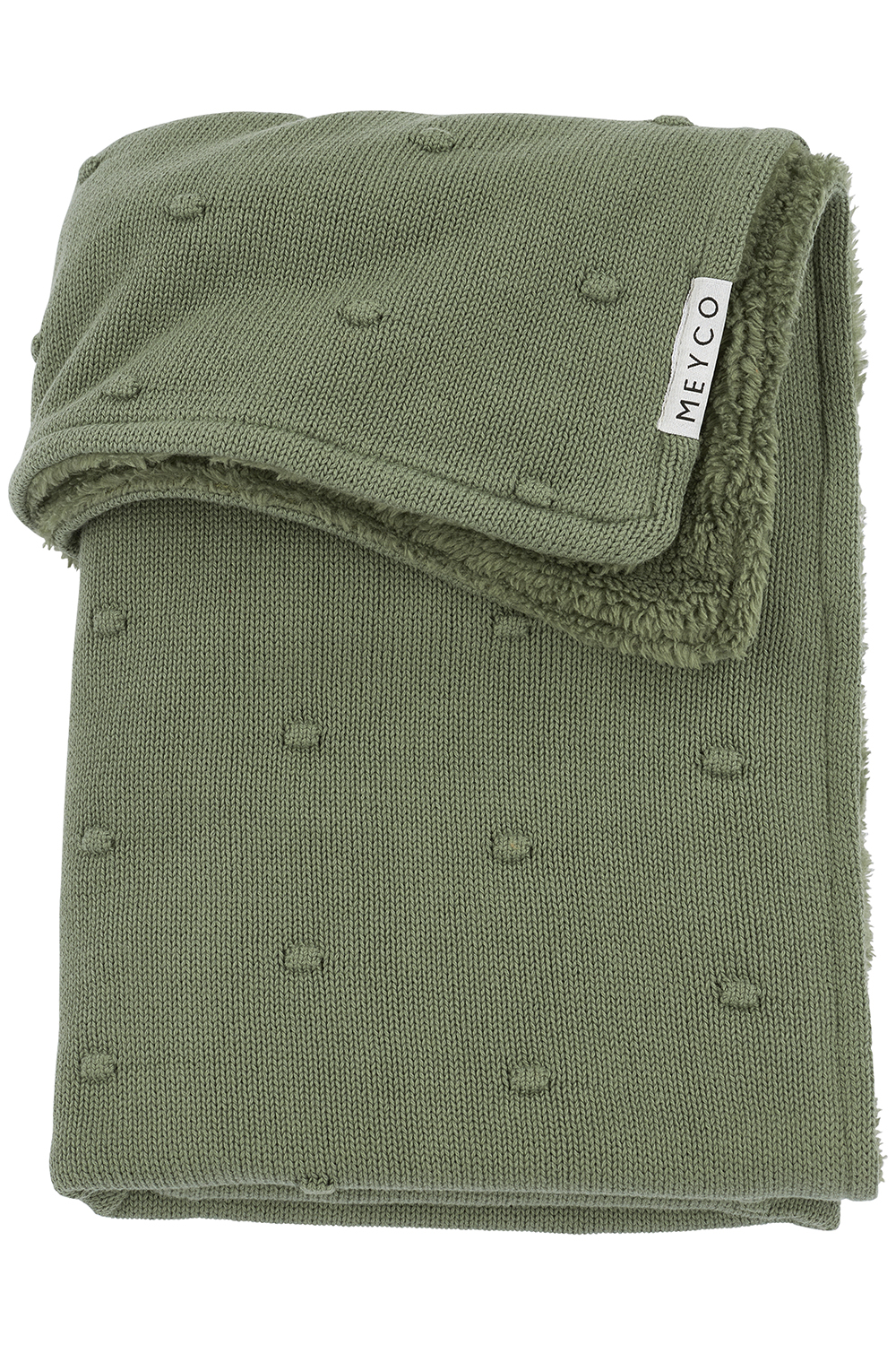 Wiegdeken Mini Knots teddy - forest green - 75x100cm