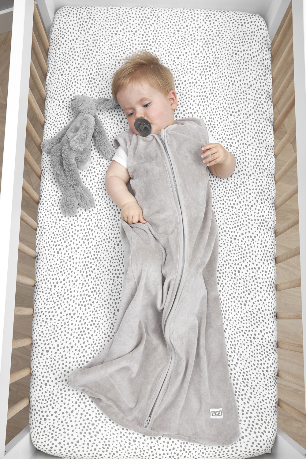 Hoeslaken wieg Cheetah - grey - 40x80/90cm