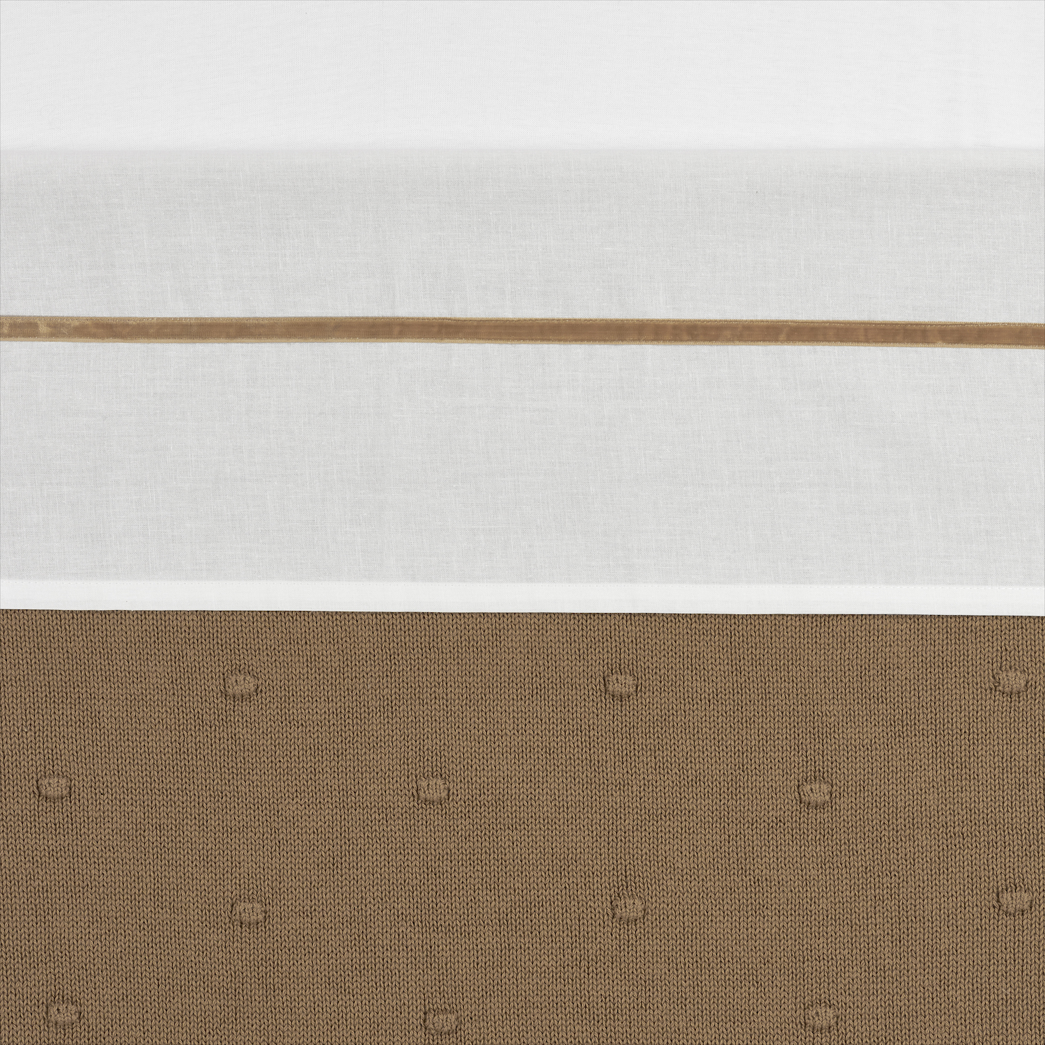 Ledikant laken Bies velvet - toffee - 100x150cm