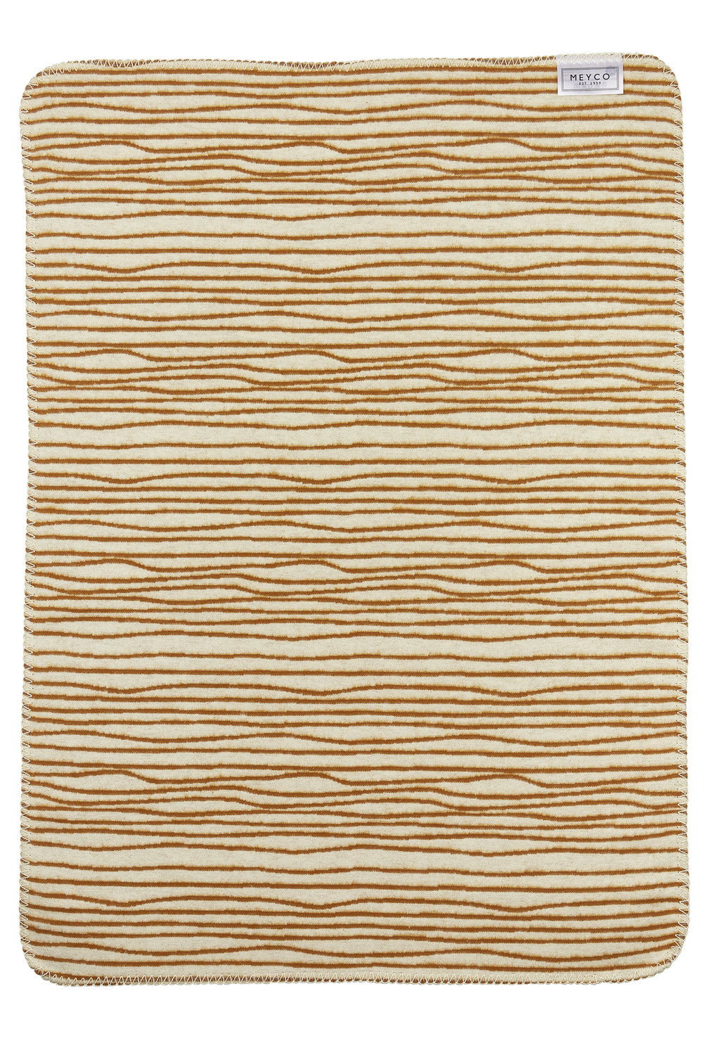 Wiegdeken Stripe - camel/offwhite - 75x100cm