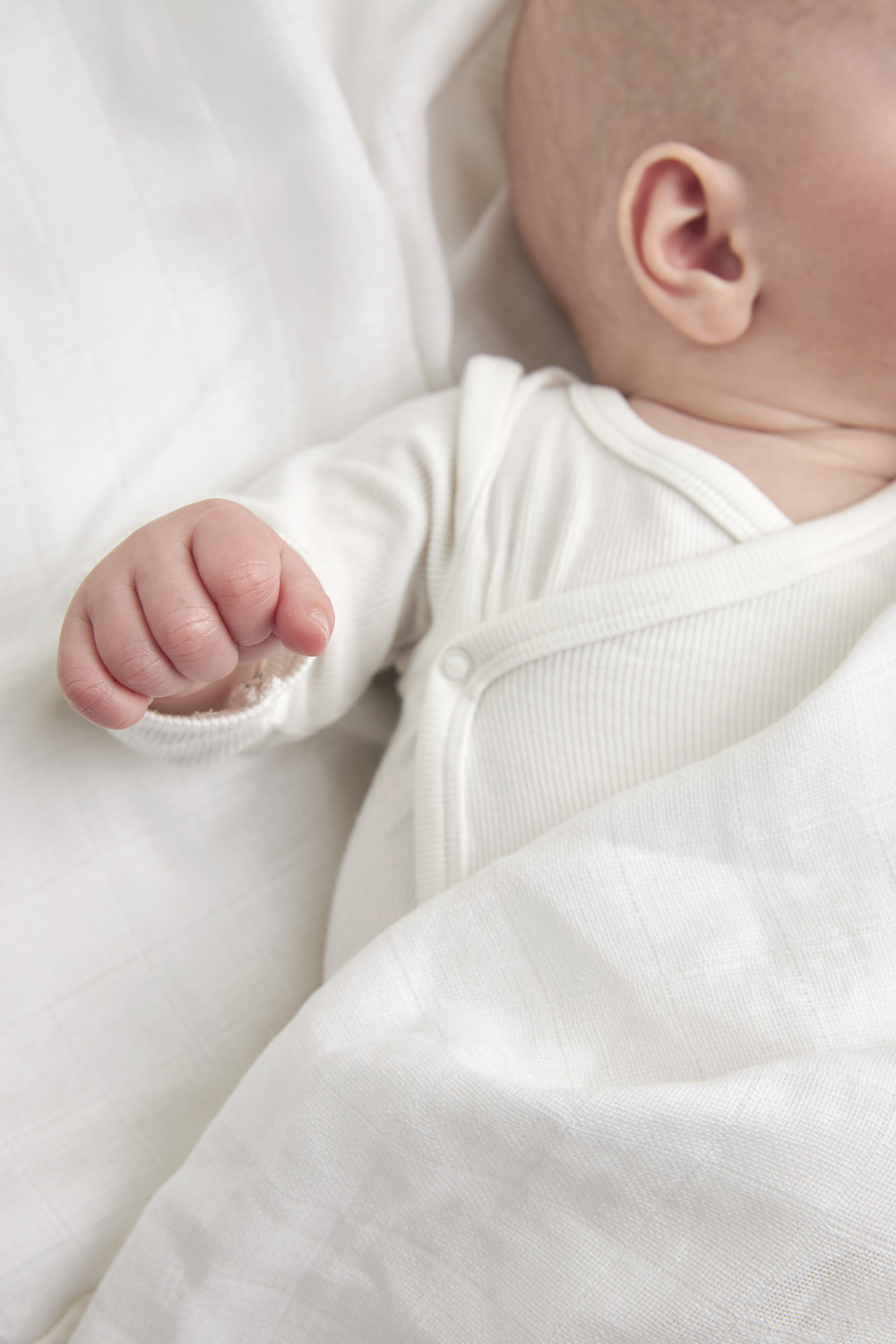 Swaddle 2-pack biologisch hydrofiel Uni - white - 120x120cm