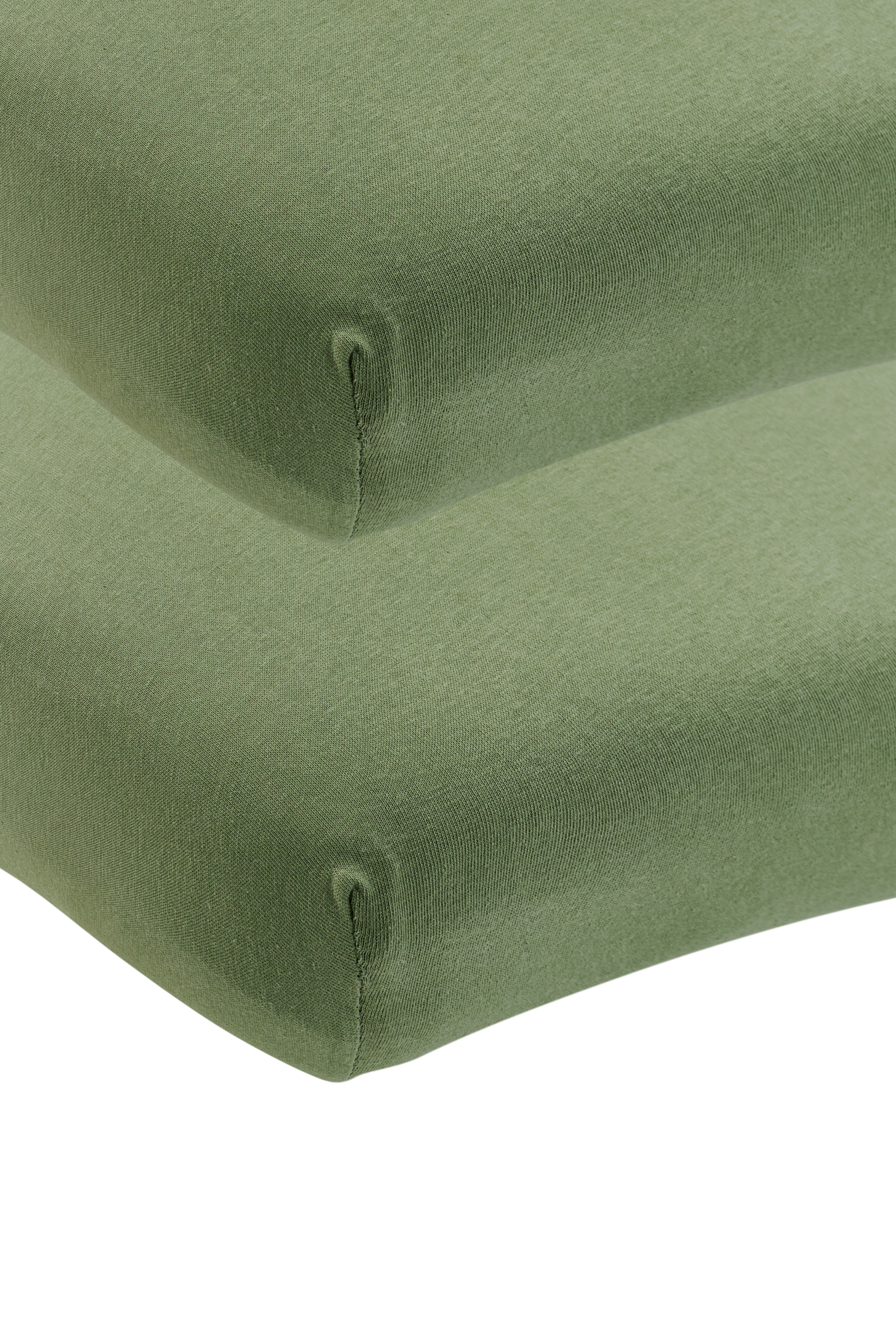 Spannbettlaken Kinderbett 2er pack jersey Uni - olive green - 60x120cm