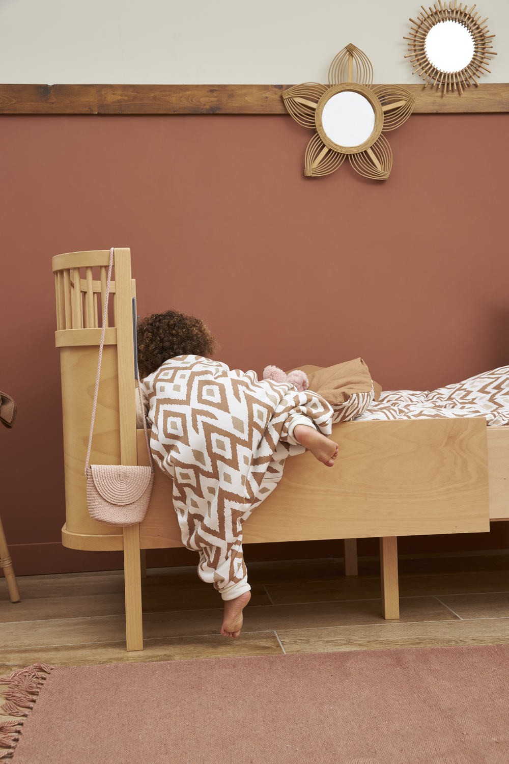 Babyslaapzak Jumper gevoerd Ikat - Sand - 80cm