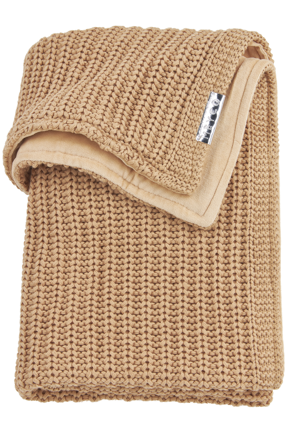 Cot Bed Blanket Velvet Herringbone - Warm Sand - 100X150cm