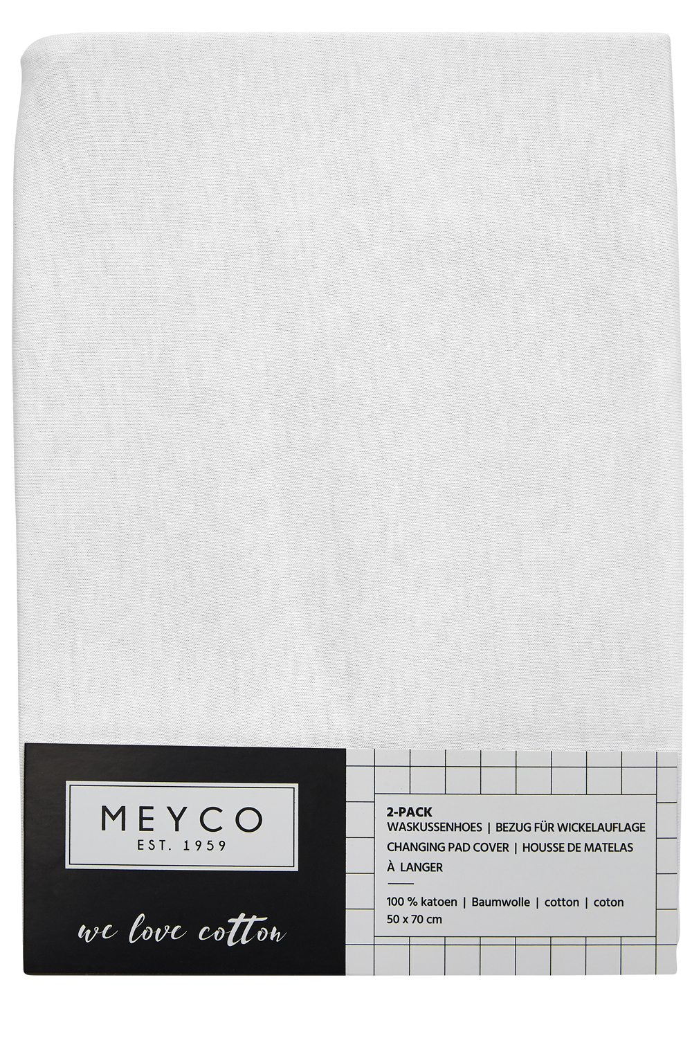 Changing mat cover 2-pack Uni - white - 50x70cm