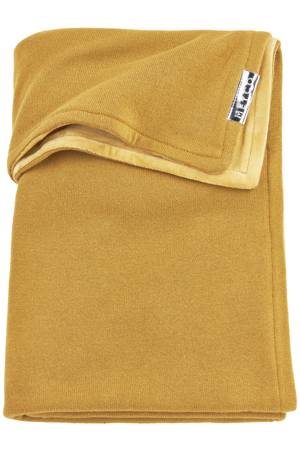 Babydecke groß Knit Basic velvet - honey gold - 100x150cm