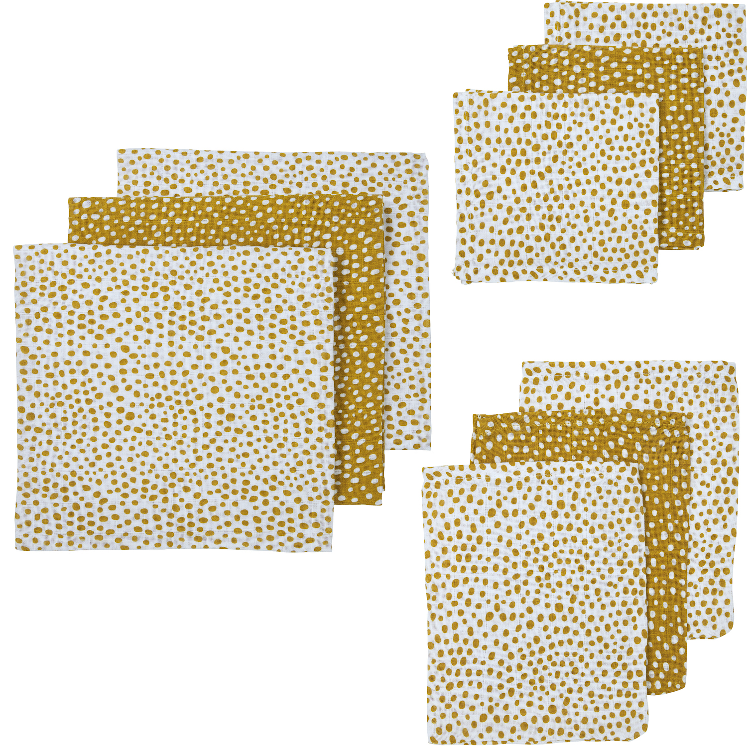 Starter set 9-pack muslin Cheetah - honey gold