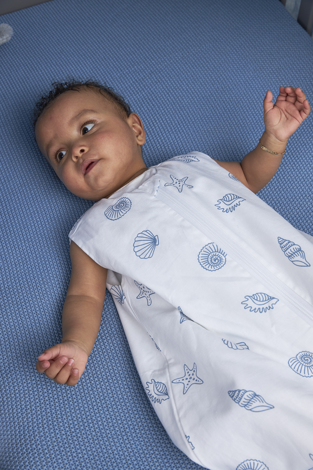 Baby slaapzak Shells - denim - 70cm