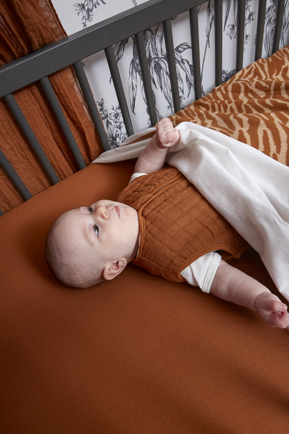 Fitted sheet crib 2-pack Uni - camel - 40x80/90cm