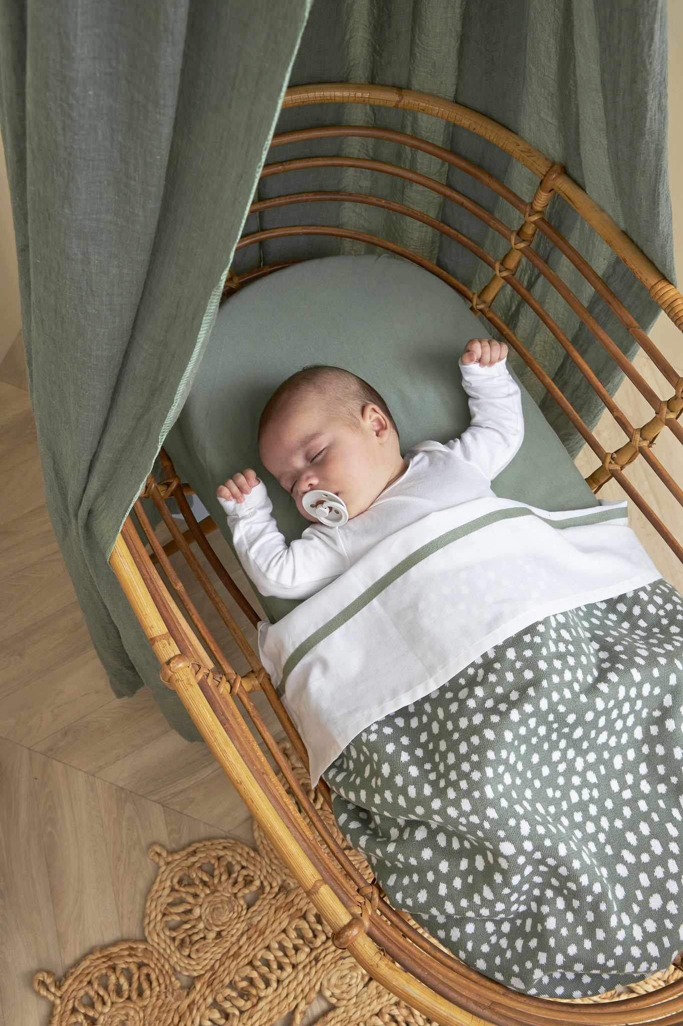 Fitted sheet crib Uni - forest green - 40x80/90cm