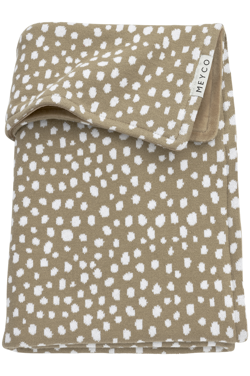 Cot bed blanket Cheetah velvet - taupe - 100x150cm