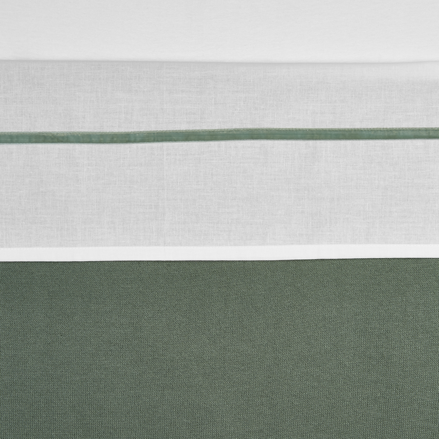 Cot bed sheet Piping velvet - forest green - 100x150cm