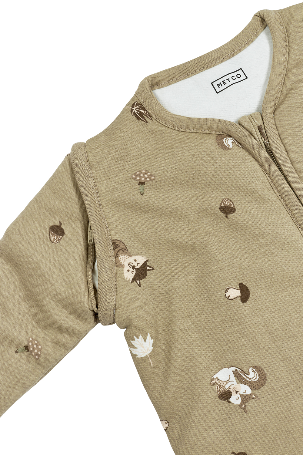Baby slaapzak met afritsbare mouwen Forest Animals - sand - 60cm - 2.5 TOG