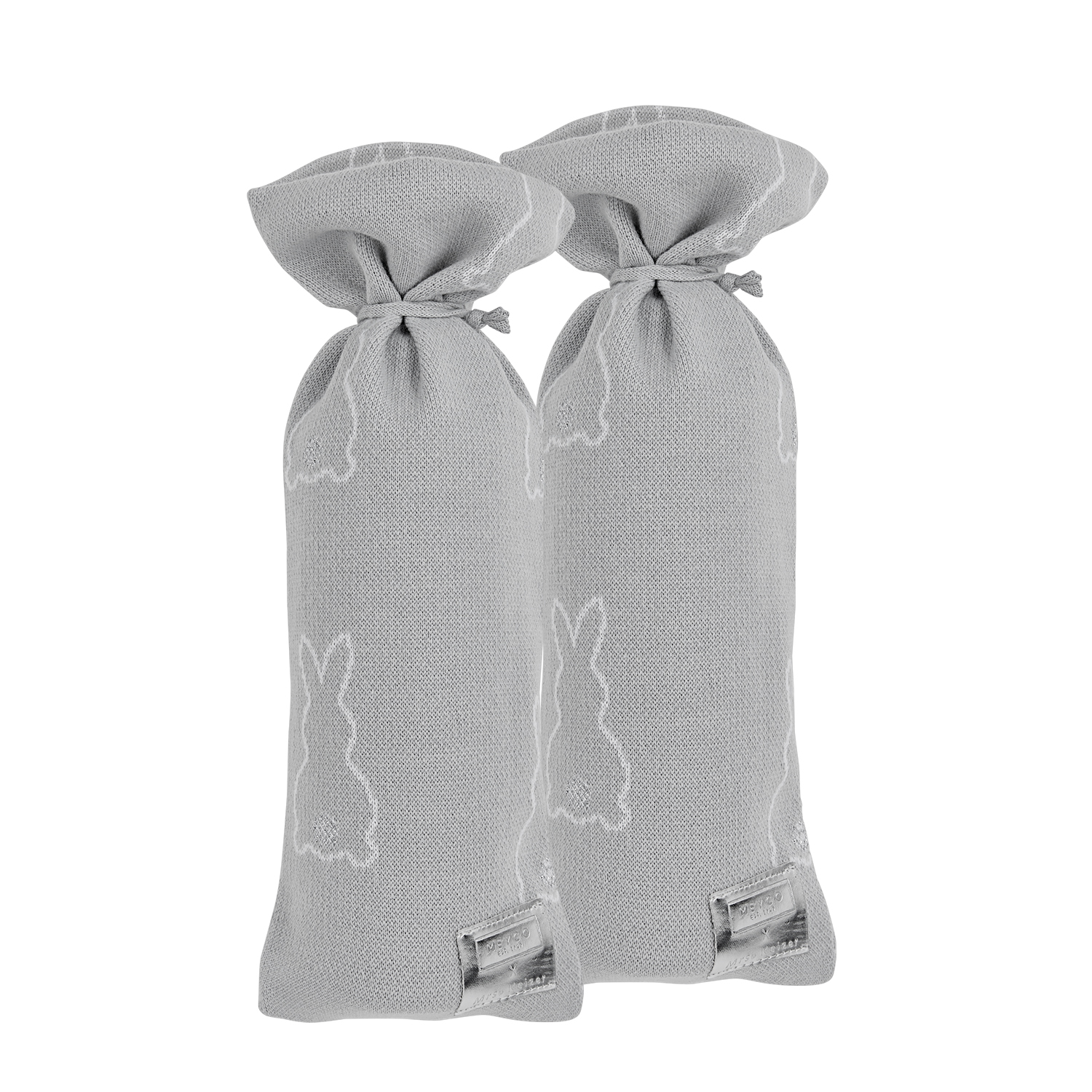 Hot water bottle cover 2-pack Rabbit - silver