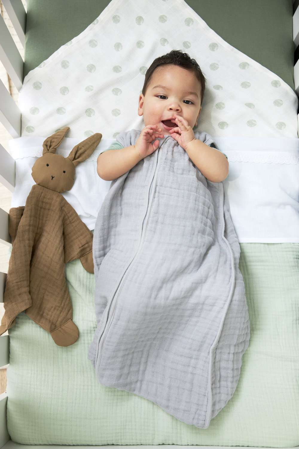 Baby slaapzak hydrofiel Uni - light grey - 90cm