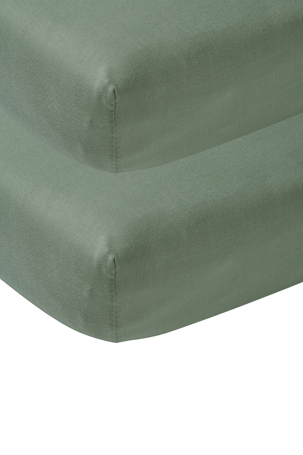 Spannbettlaken Wiege 2er pack Uni - forest green - 40x80/90cm